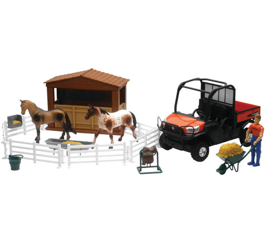 New Ray Toys 1:18 Scale Kubota RTV X1120D with Horse Set