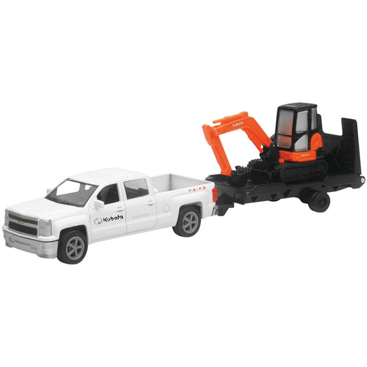 New Ray Toys 1:43 Scale Kubota KX040-4 and Chevy Pickup Truck
