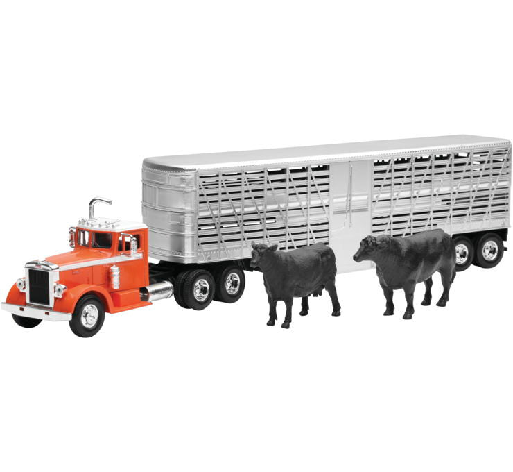 New Ray Toys 1949 Peterbilt 380 Livestock with Cattle