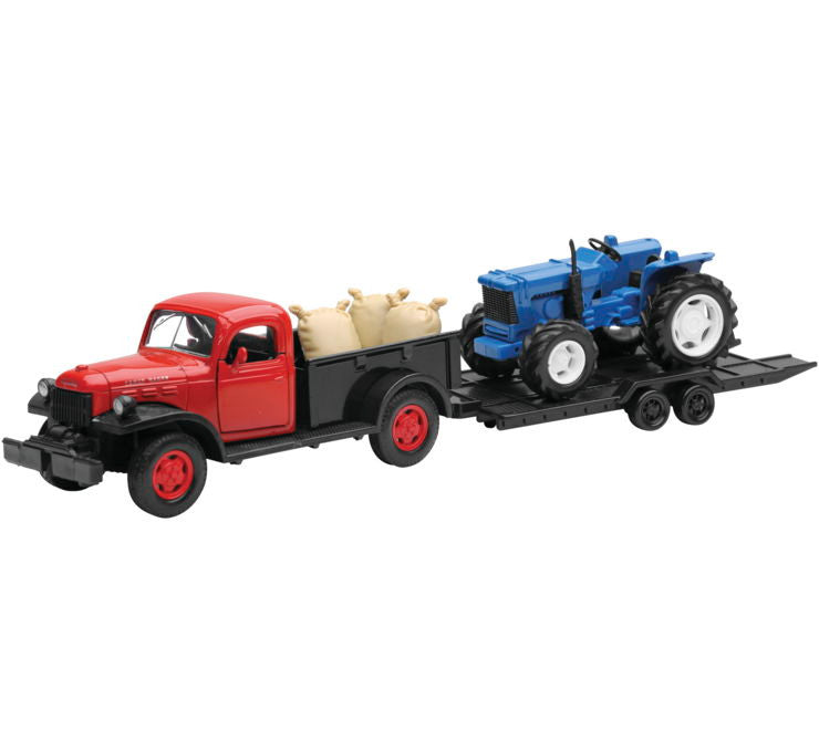 New Ray Toys 1946 Dodge Power Wagon with Farm Tractor