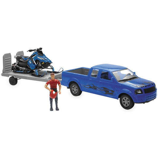New Ray Toys 1:18 Pickup-Polaris Switchback Snowmobile Set