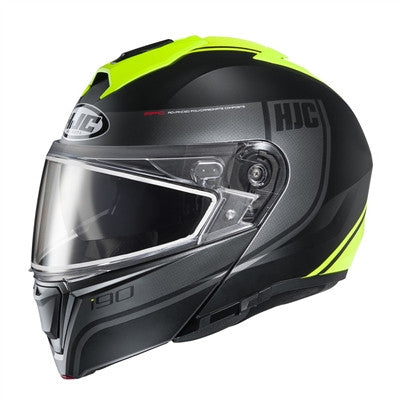 HJC i90SN Davan Modular MC-3HSF Snow Helmet with Dual Lens Shield - Hi-Viz Yellow