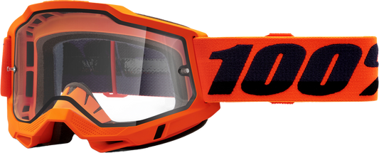 100% - 50015-00004 - ACCURI 2 ENDURO MOTO GOGGLE NEON ORANGE CLEAR LENS