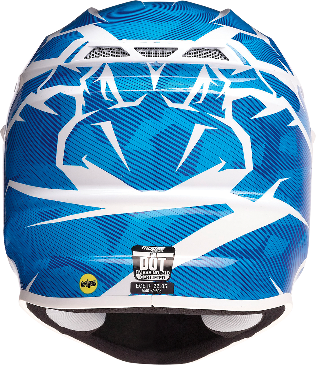 Moose Racing F.I. Agroid Camo MIPS Helmet Blue/White