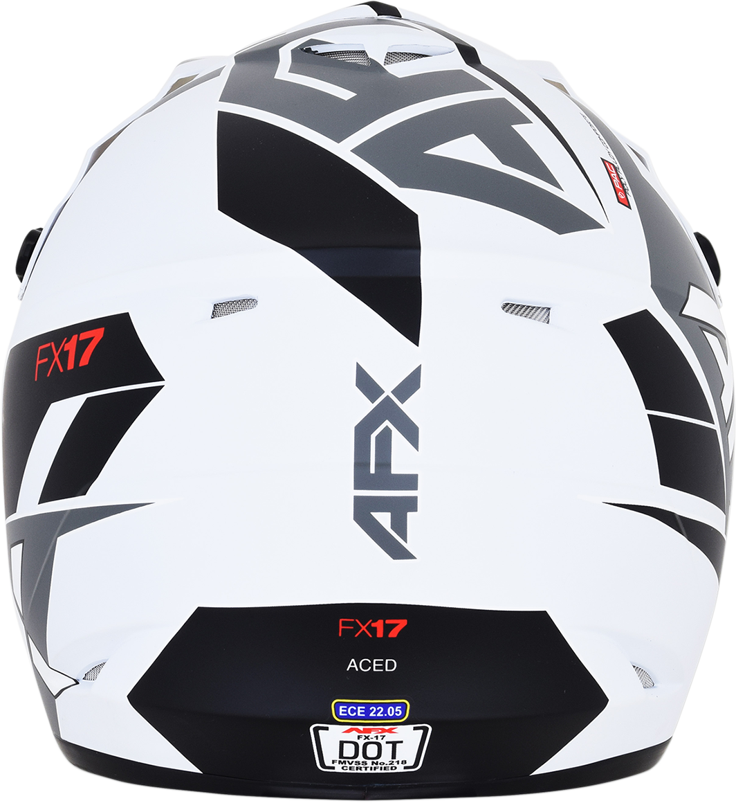 AFX FX-17 Offroad Helmet Aced Matte White/White