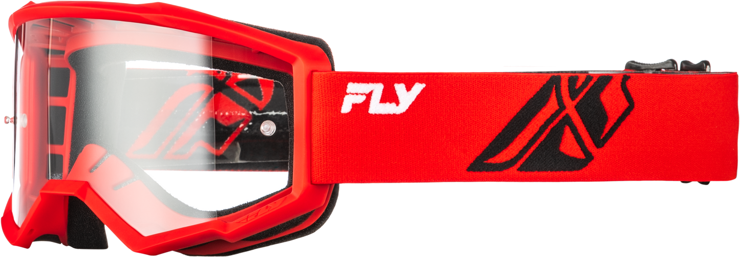 FLY Racing Youth Focus Red/Black with Clear Lens