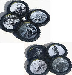 Smooth Industries Dunlop Legends Series Knobby Tire Drink Coaters 4pk