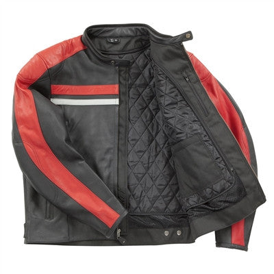 Joe Rocket 2019 Old School 2.0 Leather Jacket - Black/Red