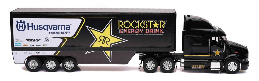 New Ray Toys 1:32 Scale Rockstar Husqvarna Racing Transporter Rig