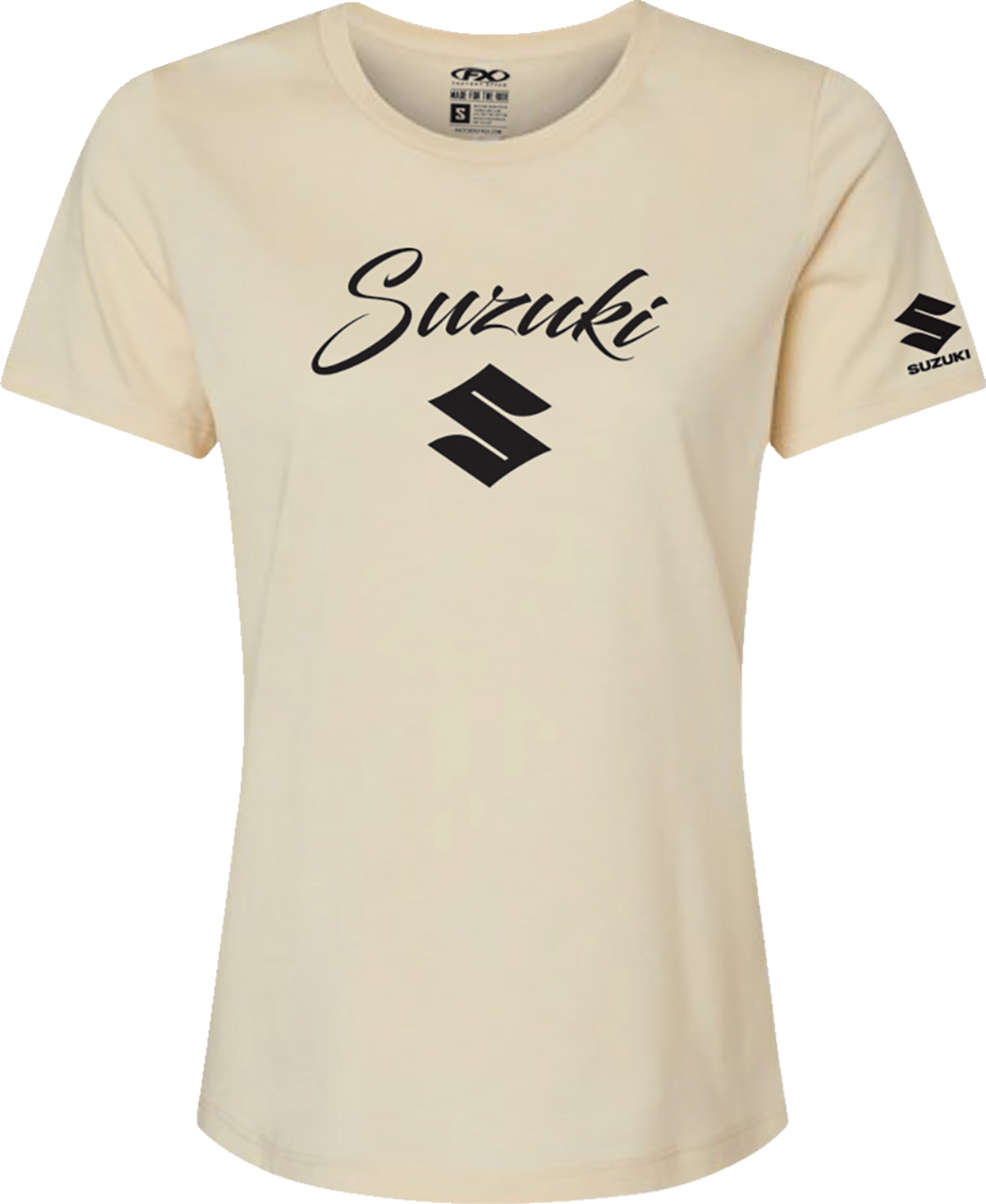 Factory Effex Suzuki Script Womens T-Shirt Heather Cream