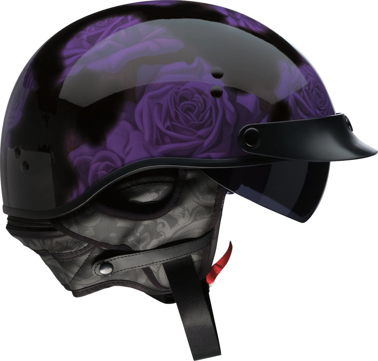 Z1R Vagrant NC Half Cruiser Helmet Rose Black/Purple