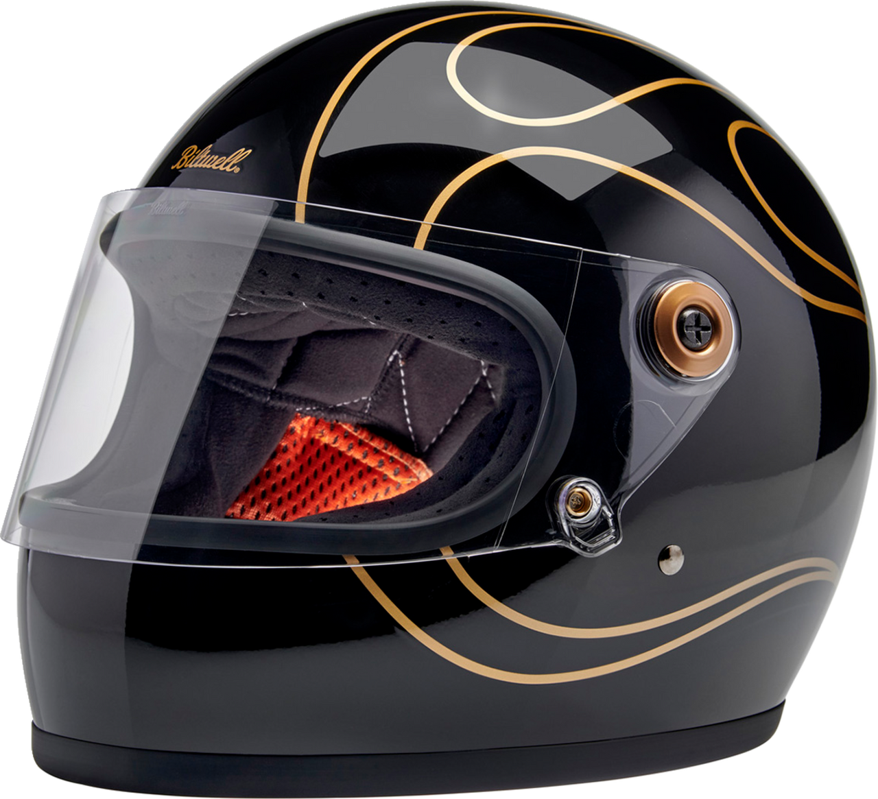 Biltwell Gringo S Full Face Helmet Gloss Black Flames