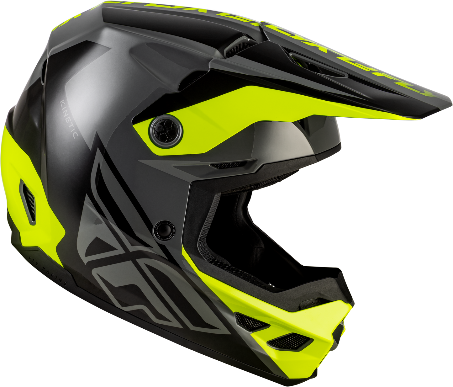 FLY Racing 2026 Kinetic Crest Helmet Grey/Black/Hi-Vis
