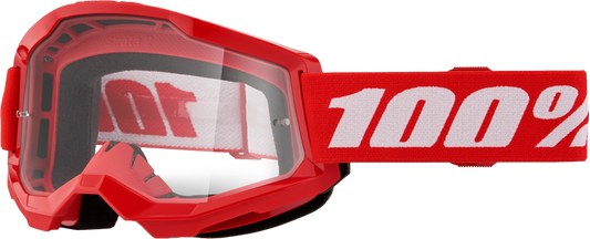 100% - 50031-00012 - STRATA 2 JUNIOR GOGGLE RED CLEAR LENS