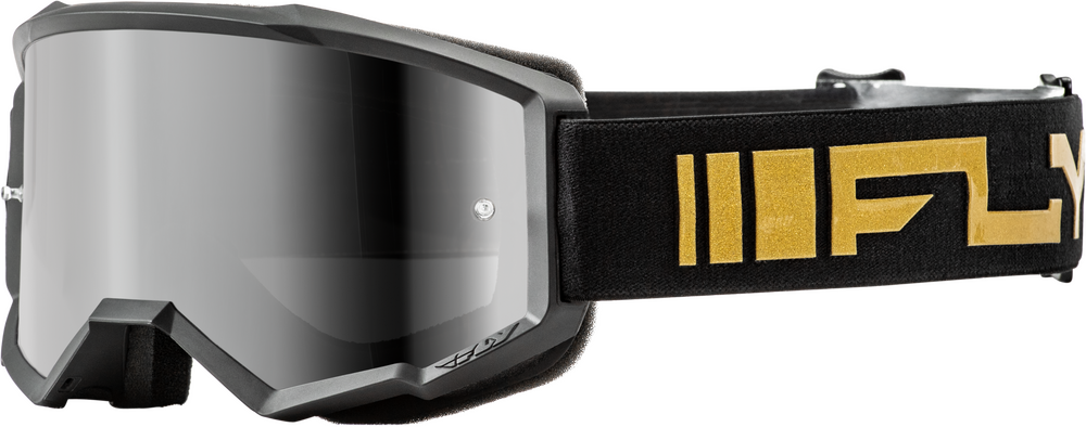 FLY RACING - 37-51520Y - YOUTH ZONE GOGGLE BLACK/GOLD W/ SILVER MIRROR/SMOKE LENS