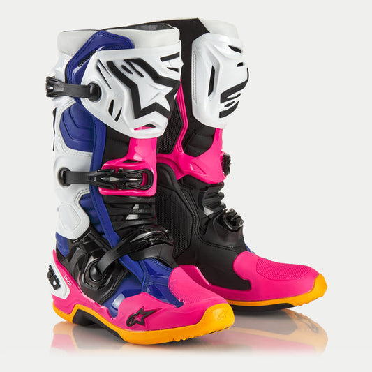 Alpinestars Limited Edition Coast Tech 10 Boots - White/Dark Blue/Pink Fluo