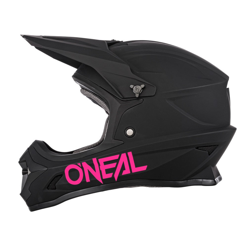 Oneal 2025 Youth Girls 1 Series Solid Offroad Helmet - Black/Pink