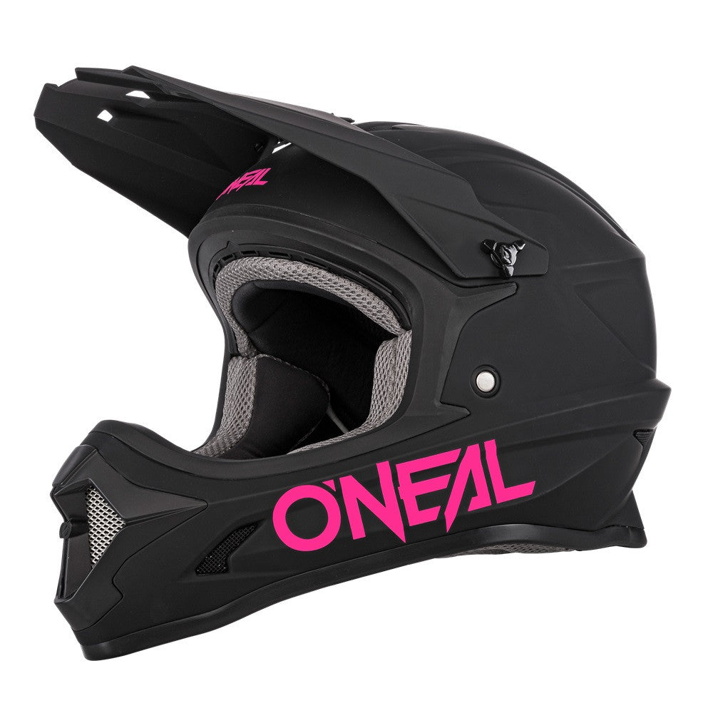 Oneal 2025 Youth Girls 1 Series Solid Offroad Helmet - Black/Pink