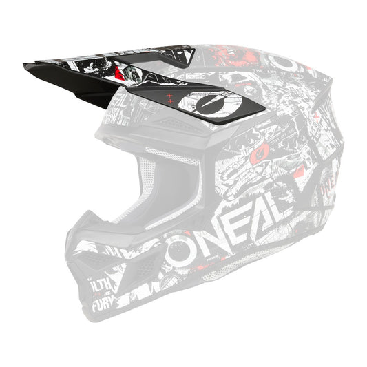 O'Neal 2025 3 Series Attack Replacement Helmet Visor Black/White