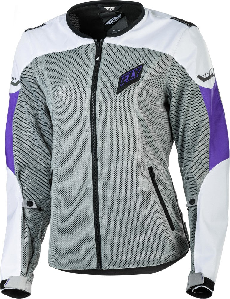 FLY Racing 2019 Womens Flux Air Mesh Jacket - White/Purple