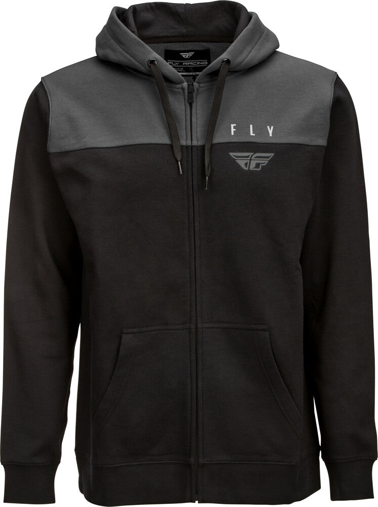 FLY Racing Horizontal Zip-Up Hoodie - Black/Charcoal