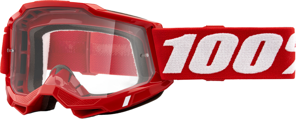100% - 50013-00005 - ACCURI 2 GOGGLE NEON RED CLEAR LENS