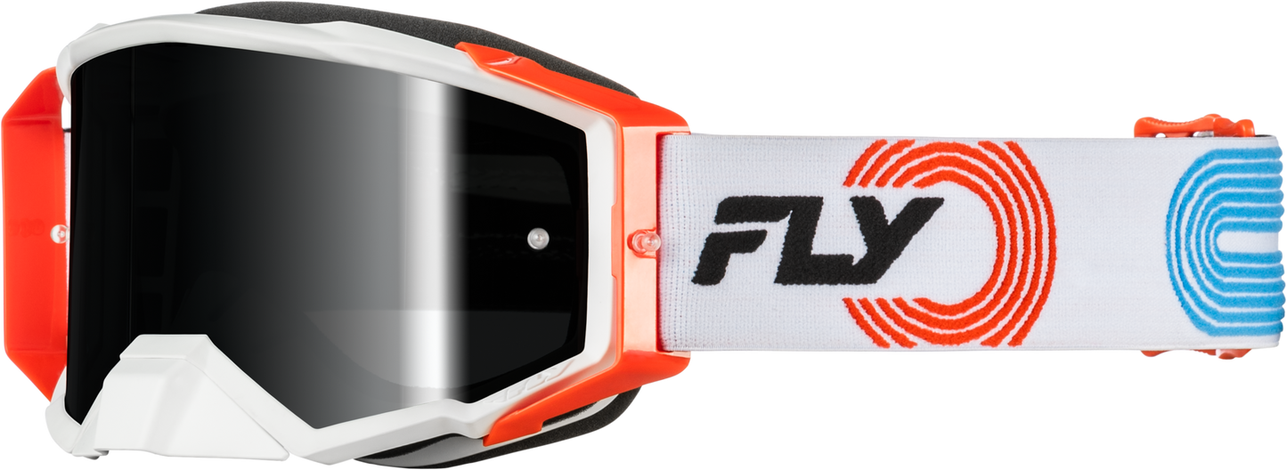FLY Racing Zone Elite Goggle Grey/Red/Blue with Black Mirror/Smoke Lens