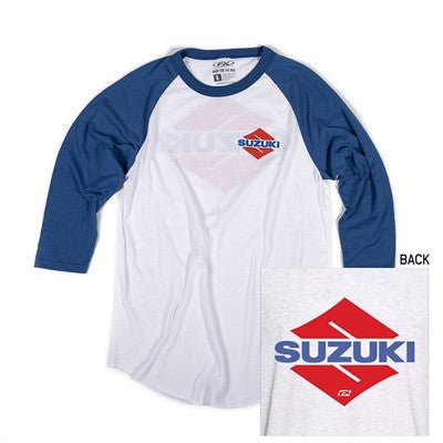 Factory Effex Suzuki Wedged 3/4 Raglan T-Shirt - Royal/White