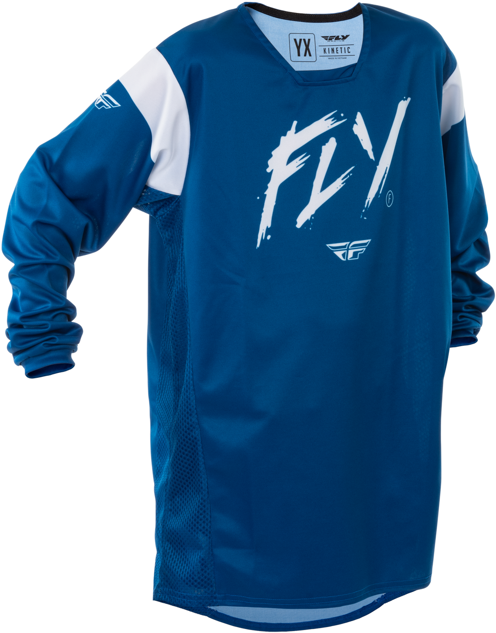 FLY Racing 2025 Youth Kinetic Stoke Jersey Navy/White
