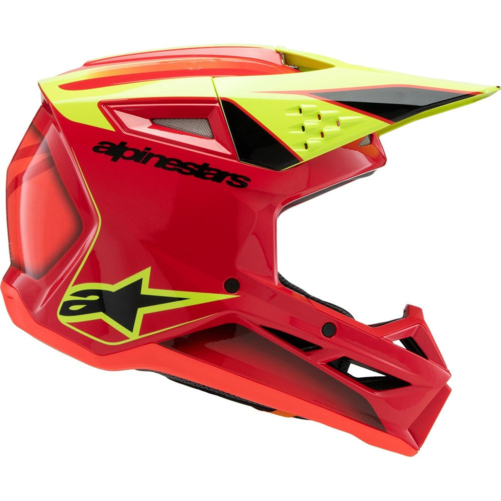 Alpinestars Youth Supertech SM3 Helmet Fray Red/Yellow Fluo/Black/Gloss