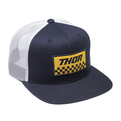 Thor Checkers Snapback Hat - Navy/White