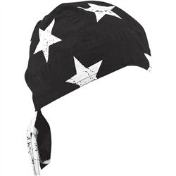 Zanheadgear Tie-On Flydanna American Flag Graphic - Black/White