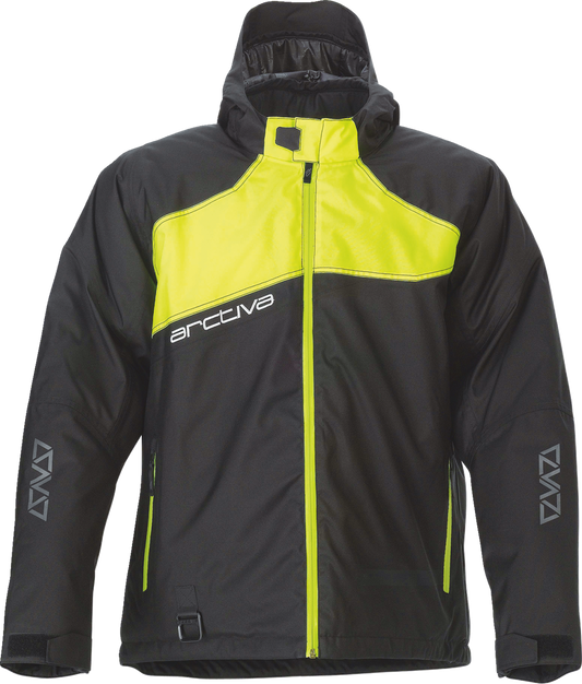 Arctiva Pivot 5 Insulated Hooded Snow Jacket - Black/Hi-Viz
