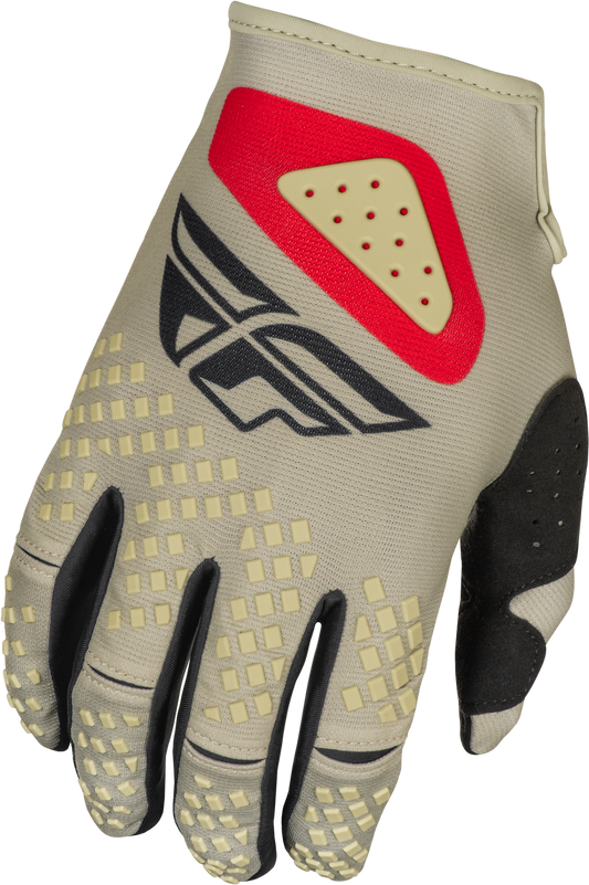 FLY Racing 2025 Kinetic Sym Gloves Light Grey/Red/Black