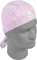 ZANheadgear Flydanna Skull Paisley Headgear - Pink