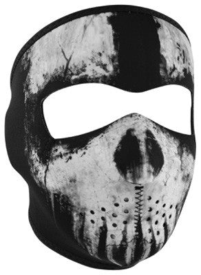 Bobster Neoprene Patented Full Face Mask - Skull Ghost