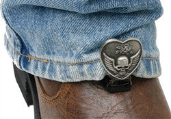 Ryder Clips Heart/Skull For Stirrup/Strap Boots
