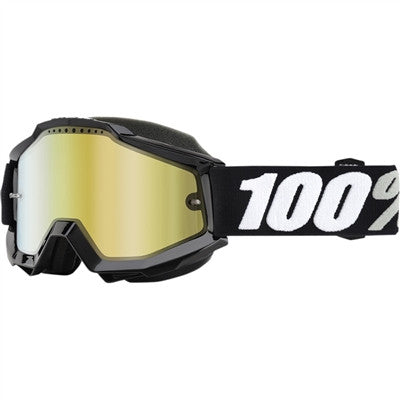 100% Accuri Snow Goggle - Tornado Black - Gold Mirror Lens