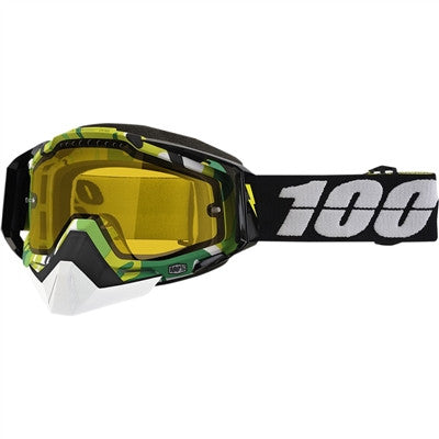 100% Racecraft Snow Goggle - Bootcamp Green - Yellow Lens