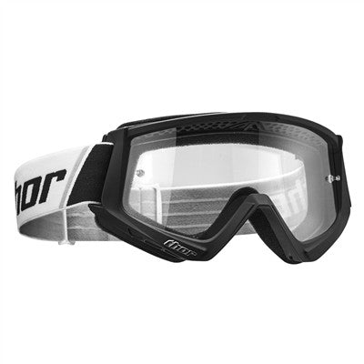 Thor Youth Combat Solid Offroad Goggle - Black/White