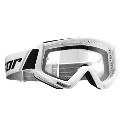 Thor Youth Combat Solid Offroad Goggle - White/Black