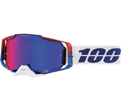 100% Armega Offroad Goggle - Genesis/HiPer Blue with Red Lens