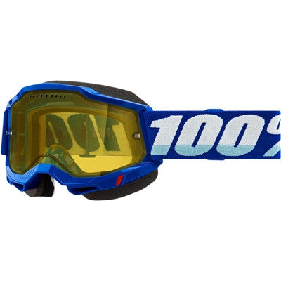 100% Accuri Snow Goggle - Blue/Yellow Vented Dual Lens