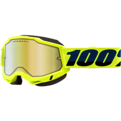 100% Accuri Snow Goggle - Fluo Yellow/Mirror Gold Lens