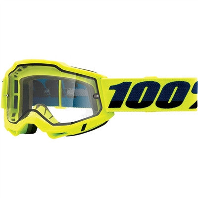 100% Accuri Enduro Moto Goggle - Fluo Yellow/Clear Dual Lens