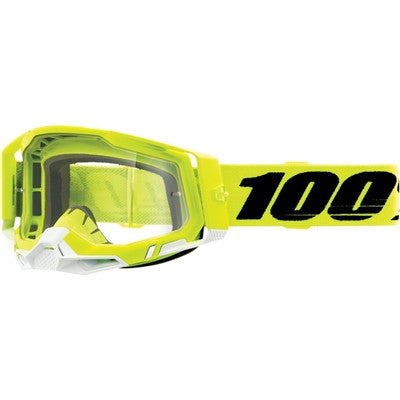 100% Racecraft Goggle - Fluo Yellow/Clear Lens
