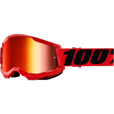 100% Strata Goggle - Red/Mirror Red Lens
