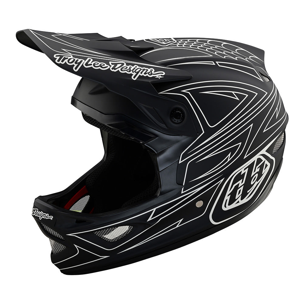 Troy Lee Designs D3 Fiberlite Bicycle Helmet Spiderstripe
