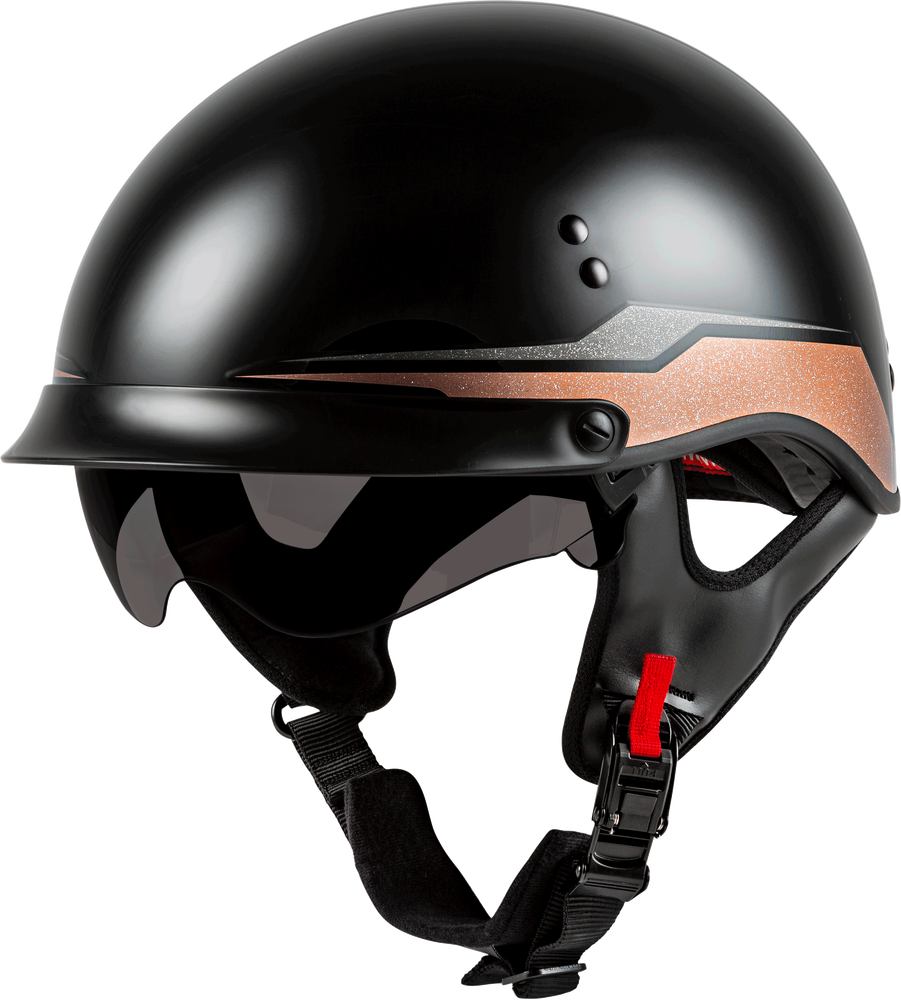 GMAX HH-65 Half Helmet Source Full Dressed Black Copper