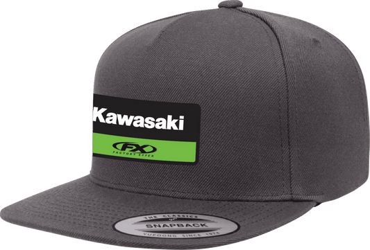 Factory Effex Kawasaki Victory Snapback Hat Charcoal Gray